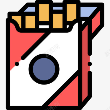 香烟14号条线型颜色图标图标