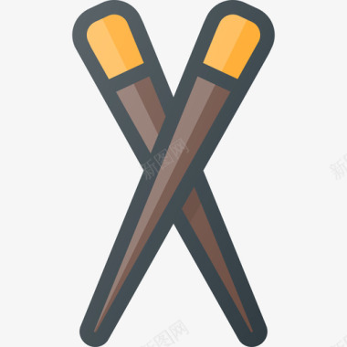 筷子厨房27线性颜色图标图标