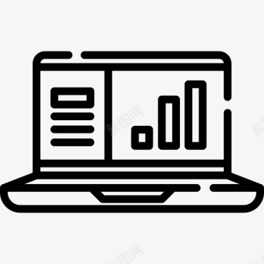 笔记本电脑搜索引擎优化和营销12线性图标图标