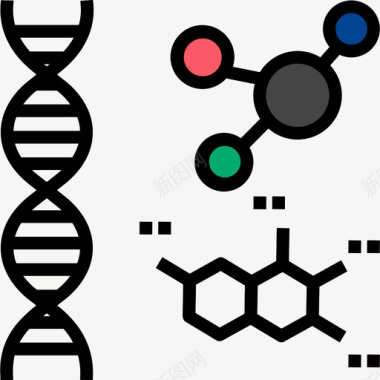 Dna医疗保健2线性颜色图标图标