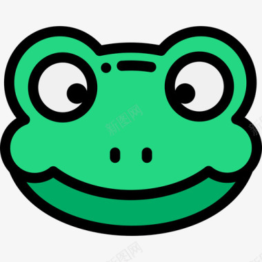 青蛙野生动物16线形颜色图标图标