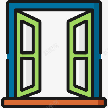 Windows家庭自动化6线性颜色图标图标