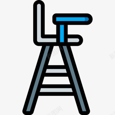 高脚椅家具62线性颜色图标图标