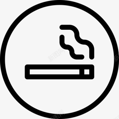 吸烟指路2直线型图标图标
