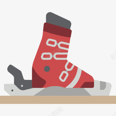 滑雪靴极限运动2扁平图标图标