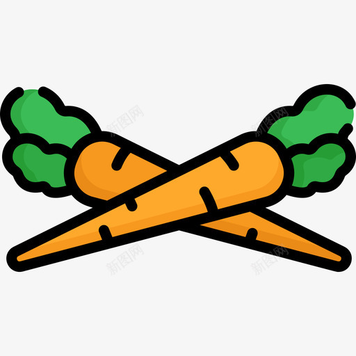 胡萝卜水果蔬菜7线形颜色图标svg_新图网 https://ixintu.com 水果蔬菜7 线形颜色 胡萝卜