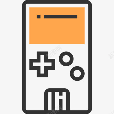 游戏机复古科技黄影图标图标