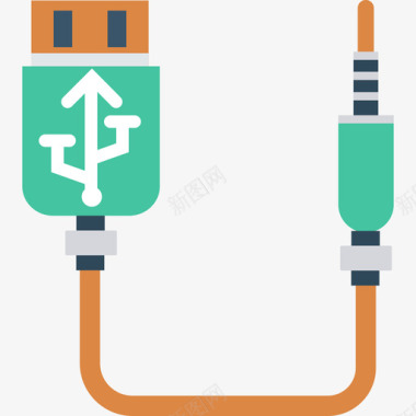 连接电缆网络和通信扁平图标图标