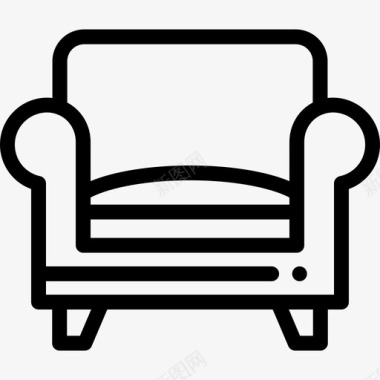扶手椅家具54线性图标图标