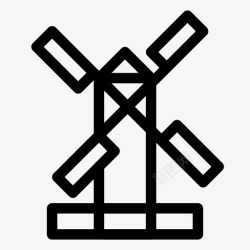 农庄度假荷兰风车乡村荷兰图标高清图片