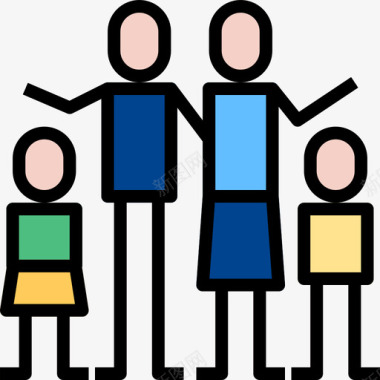 家庭医疗保健2线性颜色图标图标