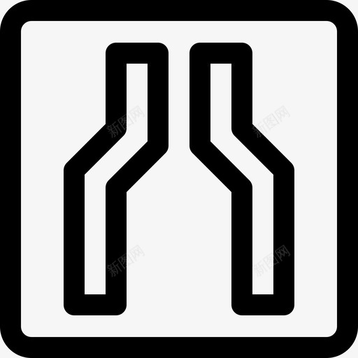 狭窄道路信号和禁令线性图标svg_新图网 https://ixintu.com 信号和禁令 狭窄道路 线性