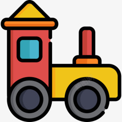 矢量线稿火车火车玩具17线颜色图标高清图片
