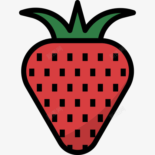 草莓水果和蔬菜9线形颜色图标svg_新图网 https://ixintu.com 水果和蔬菜9 线形颜色 草莓