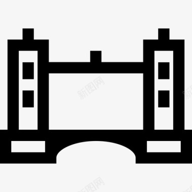 塔桥纪念碑17直线图标图标