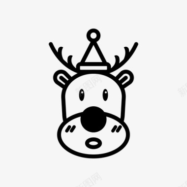 鲁道夫驯鹿圣诞节图标图标