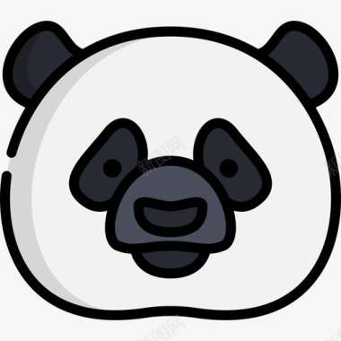 熊猫中国新年13线颜色图标图标