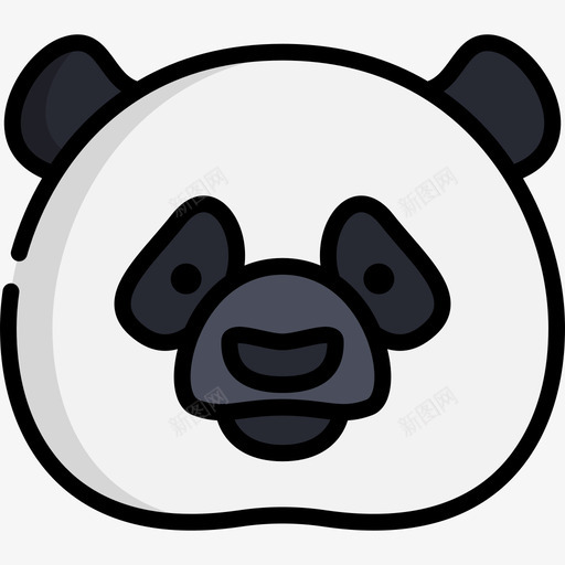 熊猫中国新年13线颜色图标svg_新图网 https://ixintu.com 中国新年13 熊猫 线颜色