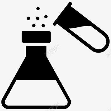 化学烧瓶锥形瓶实验室图标图标