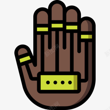 有线手套未来科技线性颜色图标图标