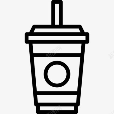 冷咖啡41号咖啡厅直线型图标图标