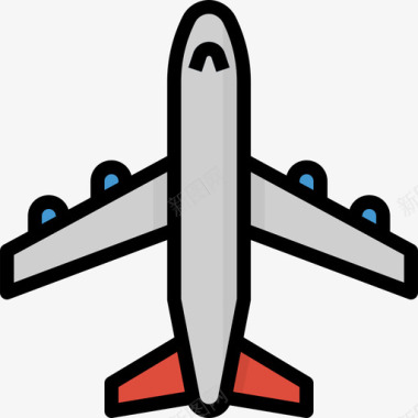 飞机旅行94线性颜色图标图标