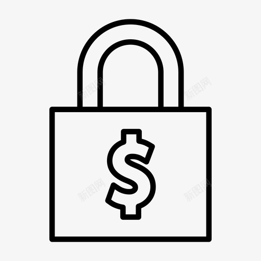 上锁货币安全挂锁图标svg_新图网 https://ixintu.com 上锁 保险箱 挂锁 货币安全 银行轮廓