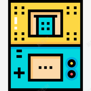 游戏80年代线性颜色图标图标
