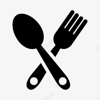 勺子和叉子餐具饭菜图标图标