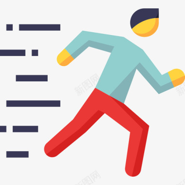 跑步男爱好3平淡图标图标