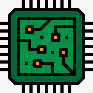 Cpu计算机与技术2线性颜色图标图标