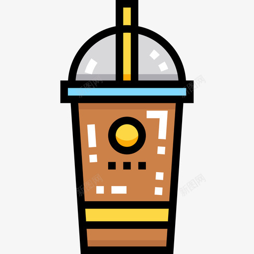 冰咖啡16号吧台线性颜色图标svg_新图网 https://ixintu.com 16号吧台 冰咖啡 线性颜色