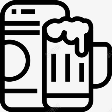 啤酒食品和饮料直系图标图标