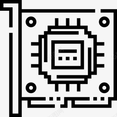 主板计算机部件2线性图标图标