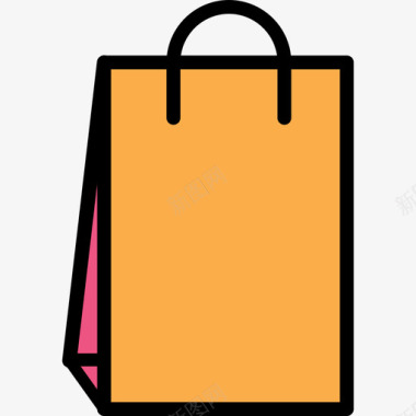 纸袋电子商务41线性颜色图标图标