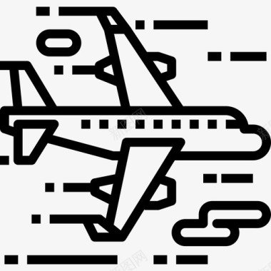 飞机旅行83直线图标图标