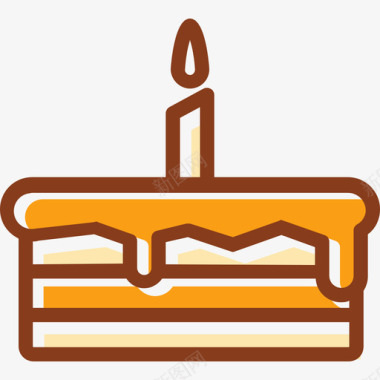 蛋糕蛋糕和面包店3线性颜色图标图标