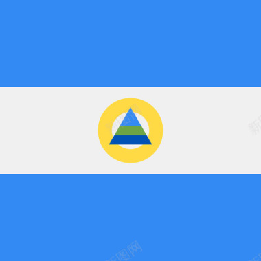 尼加拉瓜方形国家简单旗帜图标图标