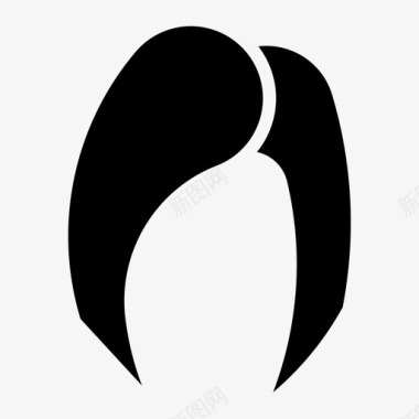 女性头发纤维头部图标图标