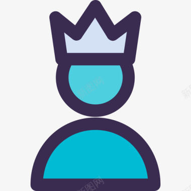 国王生日47直线颜色蓝色图标图标