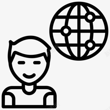 全球商人全球雇员全球交易员图标图标