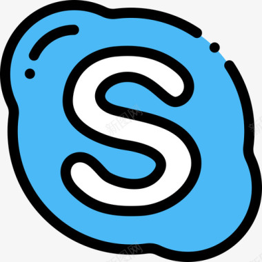 Skype社交媒体35线性颜色图标图标