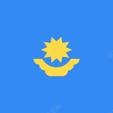 哈萨克斯坦方形国家简单的旗帜图标图标