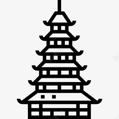 宝塔中国17直线型图标图标