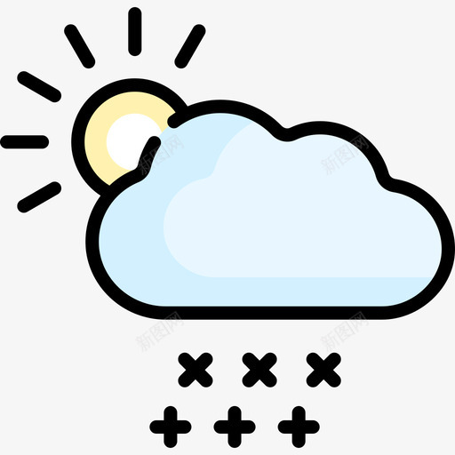 太阳冬季小镇6线性颜色图标svg_新图网 https://ixintu.com 冬季小镇6 太阳 线性颜色