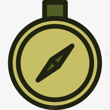 指南针陆军3线性颜色图标图标