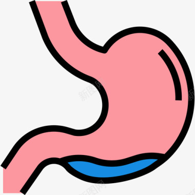 胃保健和医疗2线性颜色图标图标