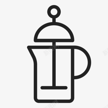 法式印刷机咖啡饮料图标图标