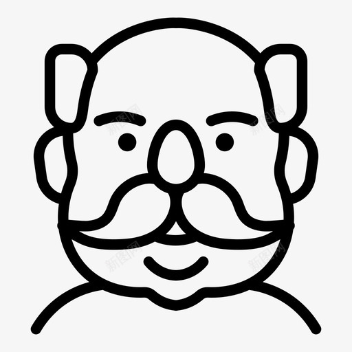 脸化身人类图标svg_新图网 https://ixintu.com 人 人类 化身 男性 老人 脸
