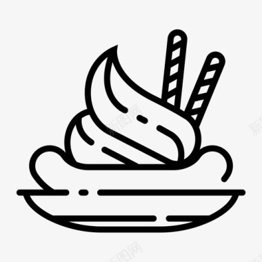 香蕉片甜点冰淇淋图标图标